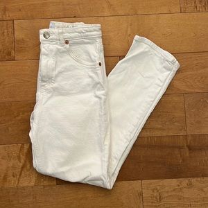 Zara summery white den crop pants